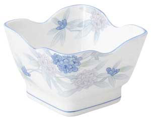 【まとめ買い10個セット品】和食器 ト477-208 しゃくなげ 花角4.5鉢【キャンセル/返品不可】【厨房館】