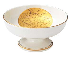 【まとめ買い10個セット品】和食器 ツ012-158 萬月金月花 丸高台刺身鉢【キャンセル/返品不可】【厨房館】