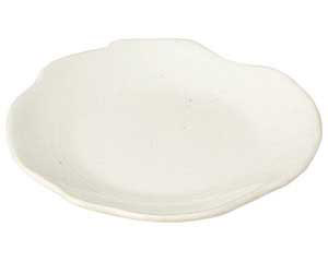 【まとめ買い10個セット品】和食器 ミ201-138 手造りモダン粉引(土物)花形6.5皿【キャンセル/返品不可】【厨房館】