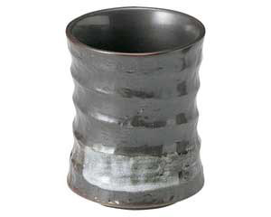 【まとめ買い10個セット品】和食器 ト441-148 鉄結晶 ロクベ長湯呑(大)【キャンセル/返品不可】【厨房..