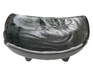 【まとめ買い10個セット品】和食器 ト441-518 鉄結晶 流水長角小皿【キャンセル/返品不可】【厨房館】