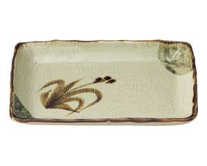 【まとめ買い10個セット品】和食器 オ468-788 織部流し芦絵 9.0焼物皿【キャンセル/返品不可】【厨房館】