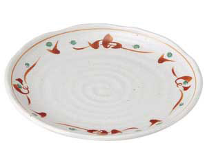 【まとめ買い10個セット品】和食器 ヤ487-618 赤絵唐草紋 5.0皿【キャンセル/返品不可】【厨房館】