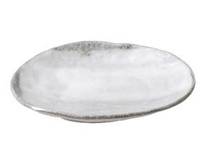 【まとめ買い10個セット品】和食器 ス489-338 白刷毛目 8号小判皿【キャンセル/返品不可】【厨房館】