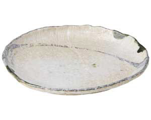 【まとめ買い10個セット品】和食器 ス489-638 織部流線 10号丸変形皿【キャンセル/返品不可】【厨房館】