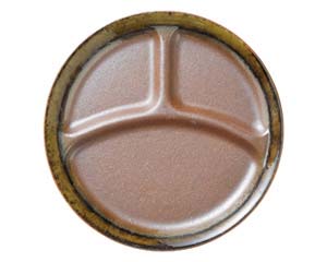 【まとめ買い10個セット品】 ア499-198 南蛮織部丸仕切皿(大)【キャンセル/返品不可】【厨房館】