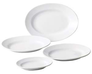 ハ518-238 ルナホワイト17cmリムプラター【厨房館】