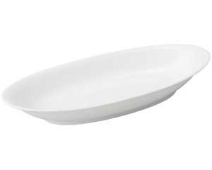 ヤ593-298 白玉渕 12インチセロリー皿【厨房館】