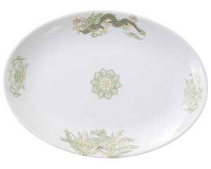 【まとめ買い10個セット品】 ト669-668 緑鳳竜 9インチプラター【キャンセル/返品不可】【厨房館】