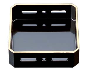 【まとめ買い10個セット品】 エ699-298 [A]隅切透かし鉢 黒天金【キャンセル/返品不可】【厨房館】