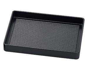 【まとめ買い10個セット品】 エ707-168 [TA]長角肉皿 黒(塗無)30cm[エンボス加工][洗]【キャンセル/返品不可】【厨房館】