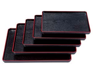 【まとめ買い10個セット品】 ヌ708-518 [A]大寿木目盆 黒天朱尺5【キャンセル/返品不可】【厨房館】