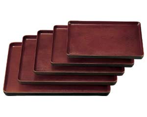 【まとめ買い10個セット品】 ヌ708-758 [A]大寿木目盆 新溜尺5【キャンセル/返品不可】【厨房館】