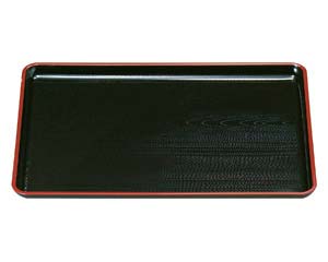 【まとめ買い10個セット品】 エ710-278 [A]一休木目盆 黒天朱 新尺2寸【キャンセル/返品不可】【厨房館】