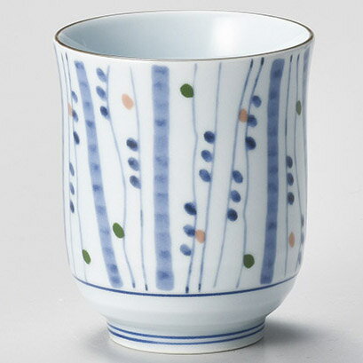 【まとめ買い10個セット品】和食器 ウ377-078 色点十草湯呑【厨房館】