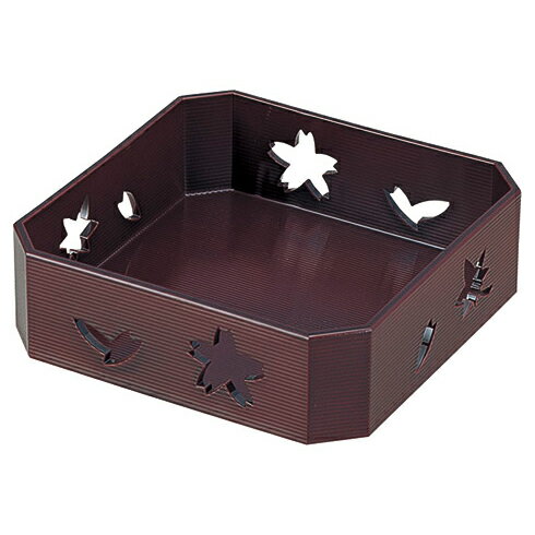 【まとめ買い10個セット品】和食器 エ718-168 [A]隅切透かし盛器 溜【厨房館】