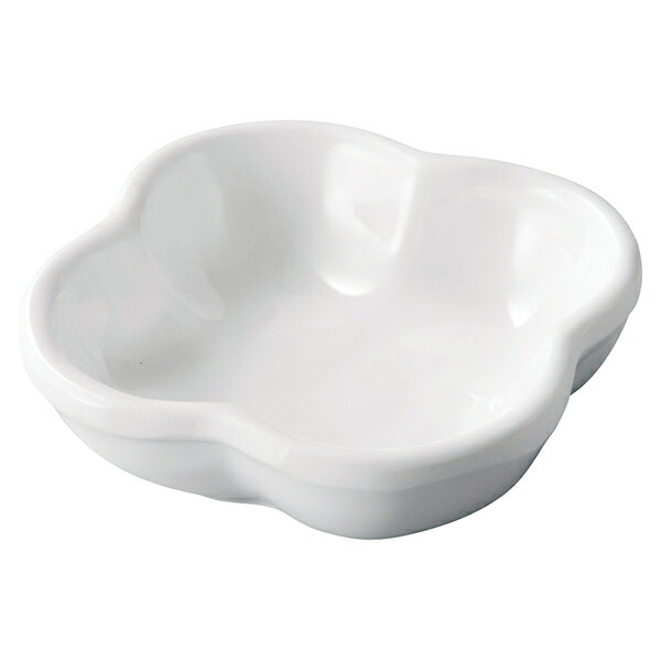 和食器 ヌ725-108 [M]8.0クローバー姫小皿 白グロス【厨房館】