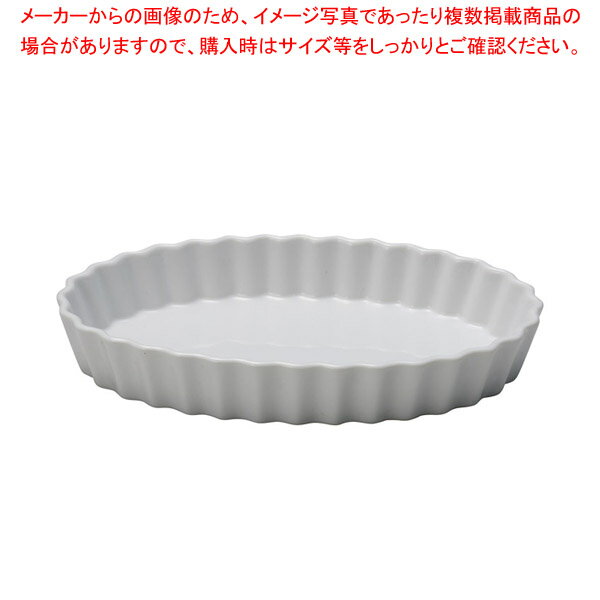 ミ599-148 26cm小判パイ皿白 【厨房館】