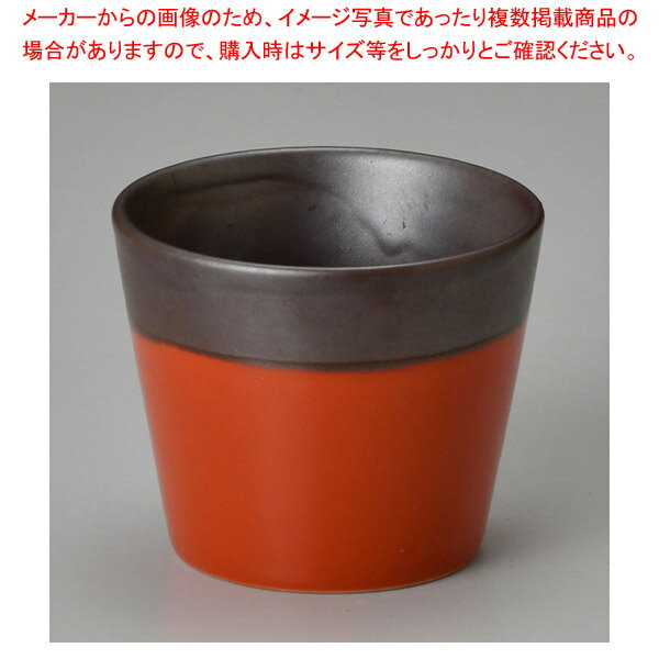 ト287-428 口錆赤茶半合カップ 【厨房館】