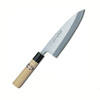 商品概要●商品名:堺孝行 本霞研 出刃包丁 18cm●刃渡:180mm●銘:堺孝行上作●柄:水牛安来の白三鋼を使用し、本霞研を施した、本職用の和包丁です。本霞研包丁シリーズ本霞研安来の白三鋼を使用し、本霞研で仕上げた本職用の和包丁です。本霞研　正夫包丁元々は関西型の刺身包丁だが現在は全国的、関西では正夫（しょうぶ）関東では柳刃ともいう。&nbsp;本霞研　ふぐ引包丁ふぐ等の薄造り用で柳刃より幅も厚みも薄い。別名テッサ包丁ともいう。 &nbsp;本霞研　蛸引包丁元々関東型の刺身包丁だが最近は柳刃に押されて使う人が減ってきている。 &nbsp;本霞研　出刃包丁魚や鳥を卸す物だが厚みや長さによってかなりの種類に分かれ用途は広い。&nbsp;本霞研　むき物包丁&nbsp;本霞研　鎌形薄刃包丁関西型の野菜切で小さい物は面取りなどの細工包丁として使う。 &nbsp;本霞研　薄刃包丁関東型の野菜切で一般的には片刃だが地方によって両刃の物もある。&nbsp;●刃物など金属製品をお使いになる前に料理で使う包丁や刃物など金属製品は食材を調理した後、すぐに洗浄してください。食材が刃物についたまま、放置されますと錆や水アカの原因となります。また、水洗いをした後、濡れたままで放置すると錆や水アカが発生しますので使用後はふきん等で水気を取り、風通しの良いところで乾燥させて下さい。また柄の付け根は濡れたままにすると腐りやすくなりますのでご注意ください。【2018PO】【 業務用 】出刃包丁 堺孝行 本霞研 18cm【 庖丁 包丁 出刃包丁 包丁職人 包丁 sakai hocho 】【厨房館】