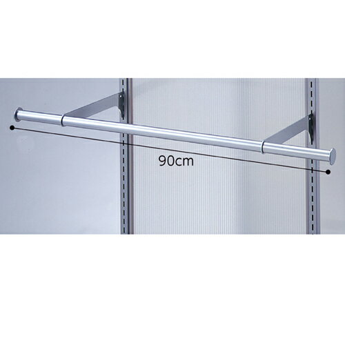 【まとめ買い10個セット品】スリット芯々58.8cm用貫通式丸バーセット W90cm D30cm 61-41-5-2 【店舗什器 パネル ディスプレー 棚 店舗備品】【厨房館】