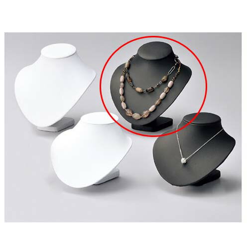 【まとめ買い10個セット品】合皮 ネックレススタンド ブラック 大 アクセサリースタンド 61-15