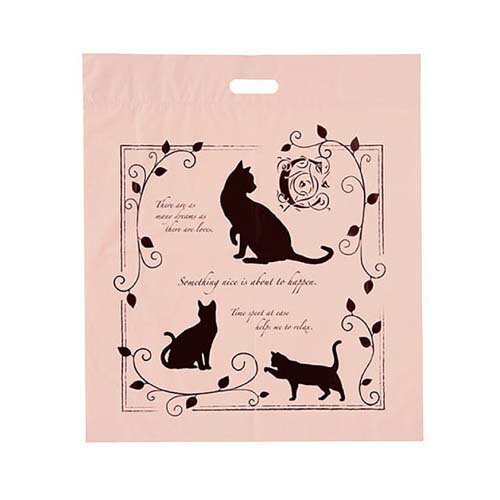 エレガントキャット ポリバッグ 25.5×36.5×底マチ6 2000枚 61-548-99-8 【店舗什器 小物 ディスプレー ギフト ラッピング 包装紙 袋...