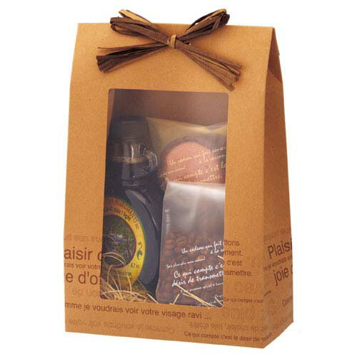 【まとめ買い10個セット品】窓付きボックス M カフェオレ 10枚 61-549-85-2 【 店舗什器 小物 ディスプレー ギフト ラッピング 包装紙 袋 消...