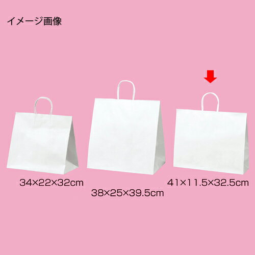 丸ひもタイプ 白無地 41×11.5×32.5 200枚 61-431-25-21 【店舗什器 小物 ディスプレー ギフト ラッピング 包装紙 袋 消耗品 店舗備品】【厨房館】