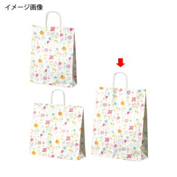 手提げ紙袋 フラワーアラカルト 32×41cm 200枚【ラッピング用品 紙袋 手提げ紙袋（柄入り） 持ち手付き柄入り紙袋】【ラッピング用品 包装 ラッピング袋 紙袋 ペーパーバッグ 手提げ袋 手提げ紙袋 消耗品 かわいい 業務用 ギフト】【厨房館】