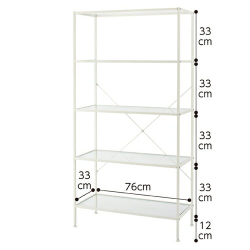 スリムガラスラック 5段ホワイト 61-105-4-4 【店舗什器 シェルフ・ラック ガラス製什器 スリムガラスラック】店舗什器 ディスプレー マネキン 装飾品 販促用品 ハンガー ラッピング】【厨房館】