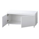 木製収納ボックス ロータイプ 丸棒脚タイプ W90cm用 ホワイト 61-651-74-2 【店舗什器 パネル ディスプレー 棚 店舗備品】【厨房館】