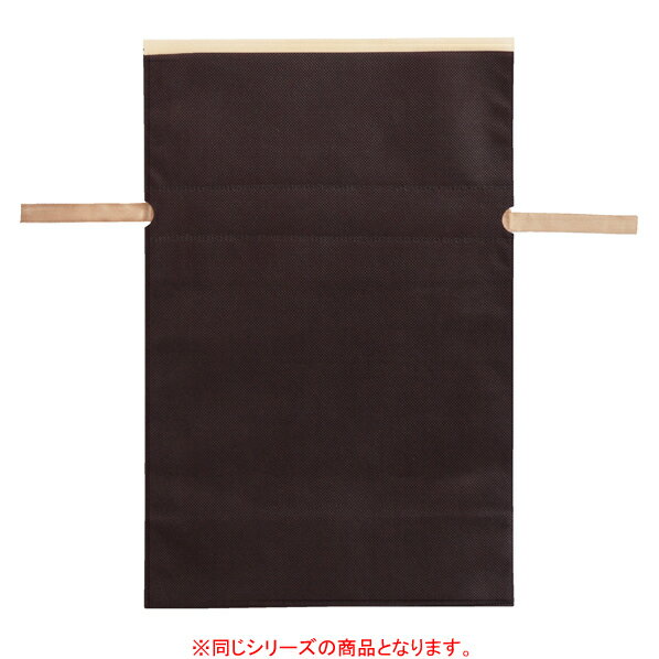 不織布リボン付きギフトバッグ Mブラウン 10枚 24×37[26.5]×底マチ12cm 61-785-29-2 【ラッピング用品 ギフトバッグ リボン付きタイプ 不織布リボン付きギフトバッグ】【厨房館】