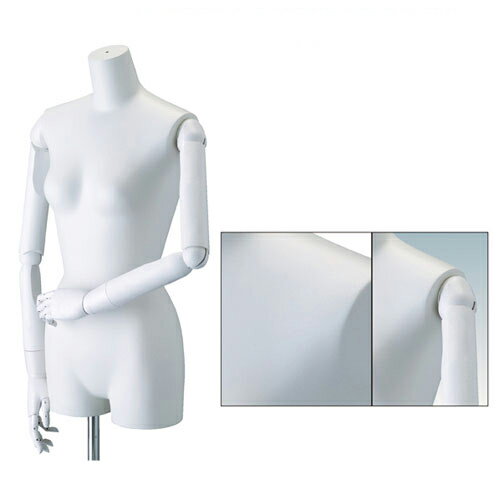 婦人ボディ本体(ボディのみ) フロア 腕付き 白ラッカー塗装 11号 61-182-8-3 【メーカー直送/代金引換決済不可】【店舗什器 マネキン ディスプレー ボディ 店舗備品】【厨房館】