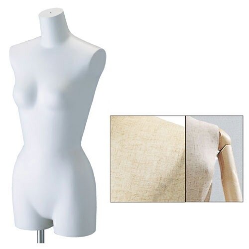 婦人ボディ本体(ボディのみ) 卓上 腕無し 芯地張 7号 61-182-9-1 【メーカー直送/代金引換決済不可】【店舗什器 マネキン ディスプレー ボディ 店舗備品】【厨房館】