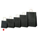 手提げ紙袋 黒 21×12×25cm 50枚 61-309-12-1 【ラッピング用品 紙袋 手提げ紙袋(無地) カラー手提げ紙袋 黒HEIKO 紙袋 25チャ...