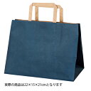 【まとめ買い10個セット品】カラー手提げ紙袋 マチ広タイプ ネイビー 22×15×21 50枚 61-310-13-1 【店舗備品 包装紙 ラッピング 袋 ディ...