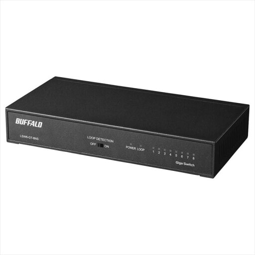 BUFFALO LSW6-GT-8NS/BK Giga対応 スイッチングハブ 金属筐体/電源内蔵モデル 8ポート ブラック バッファロー BUFFALO LSW6-GT-8NS/BK Giga対応 スイッチングハブ 金属筐体/電源内蔵モデル 8ポート ブラック バッファロー