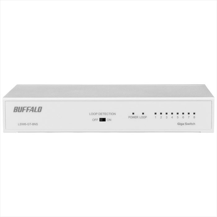 BUFFALO LSW6-GT-8NS/WH Giga対応 スイッチングハブ 金属筐体/電源内蔵モデル 8ポート ホワイト バッファロー