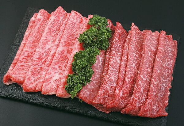 Rakuten - 国産黒毛和牛ロース肉＆もも肉　すき焼用 食べ比べ600g（約4人前／各約300g）　RM−SY＃140＜送料込み・冷凍便＞宅80＜二重包装不可＞