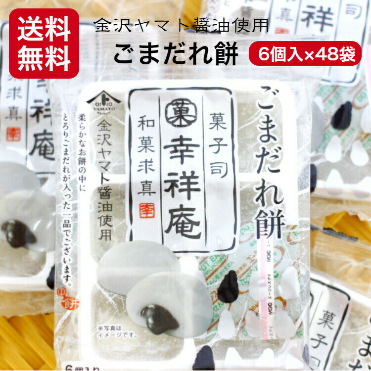 送料無料 ごまだれ餅（6個入）48袋セットごまだれ ごまだれもち 金沢ヤマト ヤマト醤油 もち お餅 ごまだんご ごますりだんご 団子 訳あり お試し わけあり 和菓子 お取り寄せ アウトレット フードロス 訳ありスイーツ 大黒堂 マルト