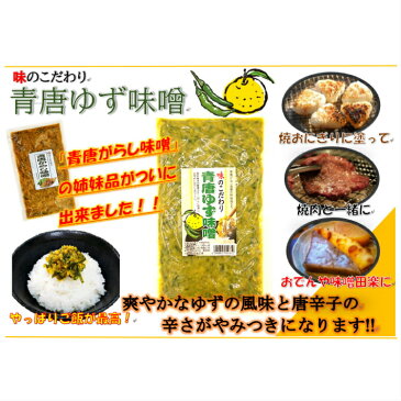 【ポイント最大10倍】送料無料青唐ゆず味噌(250g)2袋セット青唐がらし味噌 青唐辛子味噌 ゆずみそ 柚子味噌 柚子みそ ゆず味噌 青唐辛子 青唐がらし 惣菜 万能調味料 ラー油鮭ン 馬場音一商店 お土産 郡山銘販 まざっせこらっせ