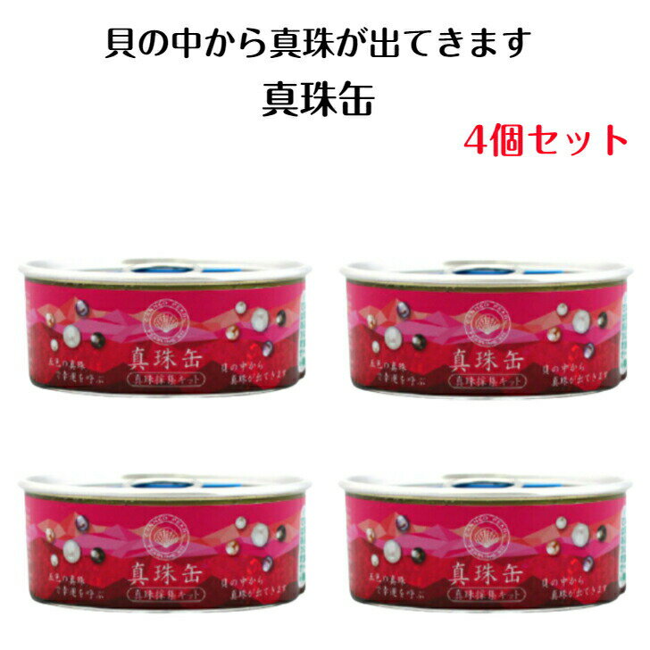 真珠缶 4個セット 真珠 真珠缶詰 真珠採集キット しんじゅかん ワクワク♪何色の真珠がでてくるのか貝を開けるまでお楽しみ!! 五色の真珠 採集キット パイレー...