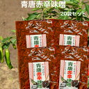 青唐赤辛味噌(200g)20袋セット 青唐味噌 青唐がらし味噌 からし味噌 赤辛味噌 青唐辛子味噌 辛子味噌 辛い味噌 青唐辛子 姉妹品 ご飯のお供 惣菜 万能...