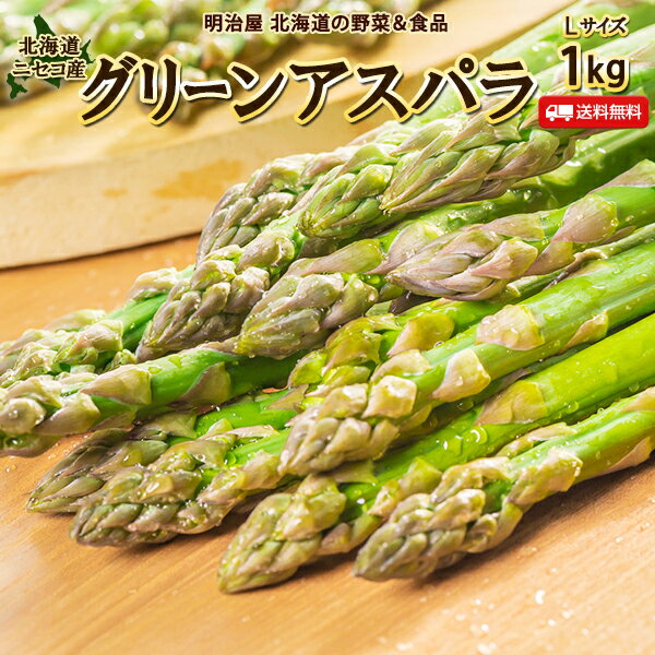 アスパラ 送料無料 1kg Lサイズ 北海道 ニセコ産 低農薬栽培 グリーンアスパラ 朝採り直送 クール便 ギフト アスパラガス 冷蔵便 野菜ギフト 野菜