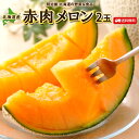 【予約商品】【7月上旬-下旬お届け】メロン 送料無料 2玉 赤肉 北海道産 【秀品】 1玉あたり1.3kg以上 【秀品】 御中元 贈答 夏ギフト お取寄せ 果物...