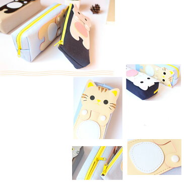 かわいすぎるニャンコのペンケース☆毎日がとってもHAPPYに!! 送料無料 ペンケース ふでばこ おしゃれ かわいい 大人 大容量 高校生 子供 透明 がま口 筆箱 女の子 小学生 猫 ねこ にゃんこ SNS インスタグラム フォトジェニック
