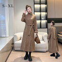 【10%OFFクーポン】レディーストレンチコート アウター 長袖 無地 秋服 冬服 韓国ファッション 韓国 大きいサイズ オフィスカジュアル 大人 厚手 ゆった...