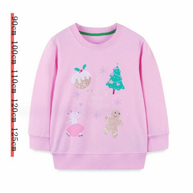 [Free Shipping] Kids' Christmas Sweatshirt for Girls - Sizes 90, 100, 110, 120, 125 cm - Ages 2, 3, 4, 5, 6, 7 - Baby/Kids Clothing - Sweatshirt - Kids' Sweatshirt - Autumn/Winter - Autumn Clothes - Winter Clothes - Long-Sleeved Sweatshirt - Baby Clothes - Girls - Casual - Long Sleeved