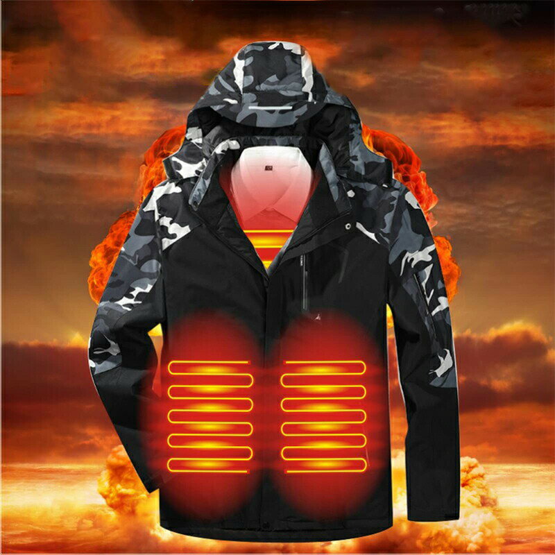 【6%OFFクーポン⇒8516円】電熱ジャケット 迷彩 突撃衣 ヒータージャケット 加熱ジャケット 発熱ジャケット 保温 発熱 防寒 男女兼用 通勤 通学 アウトドア 寒い環境 手洗い 洗濯機可能 耐久耐熱 温度切り替え 前後3箇所発熱 3段階温度調整 速暖 丸洗い